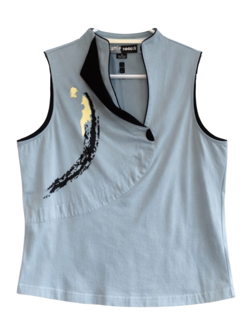 Jamie Sadock Grey-Teal Sleeveless Golf Tank Black Trim – Size Small EUC